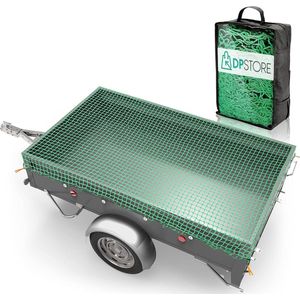 Aanhangernet, 1,5 m x 2,2 m, met 4 hoekmarkeringen, hangnet met spanrubber voor optimale ladingbeveiliging, extra randversterking voor langere houdbaarheid! (1,5 x 2,2 ZONDER haakjes)
