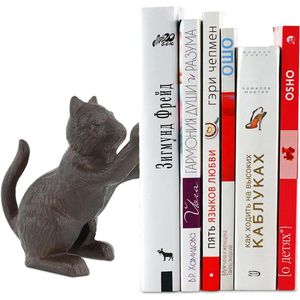 Kat decoratieve boekensteunen, unieke gietijzeren boekensteunen voor het vasthouden van zware boeken, antieke huisdecoratie deurstop, woonkamer bibliotheek kantoor plank decoratie