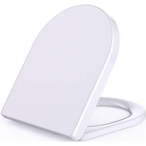 Wc-bril met softclosemechanisme, eenvoudige montage, U-vorm, comfortabel toiletdeksel, universele toiletbril, quick-release-functie, geschikt voor de meeste toiletten, witte wc-bril