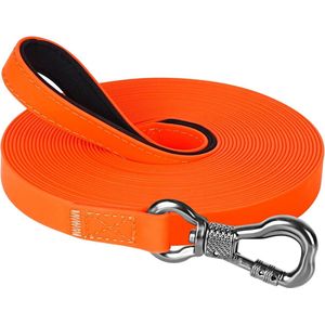Waterdichte sleeplijn voor honden, 3 m, 5 m, 10 m, 15 m, 20 m, 30 m, met afsluitbare karabijnhaak, waterdichte hondenlijn, looplijn voor grote tot kleine honden, robuuste trainingslijn