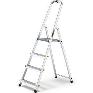 Ladder PRO-serie opvouwbare ladder 4 treden ladder aluminium huishoudladder antislip ladder draagvermogen tot 150 kg