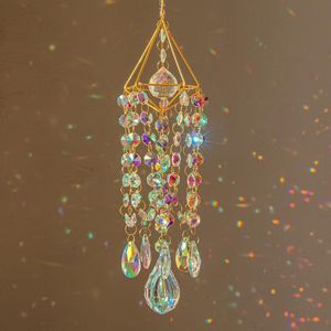 Kristallen hangende Suncatcher Wind Chime Style Garden Suncatcher Rainbow Maker Handgemaakte vergulde Sun Catcher