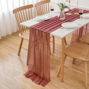 chiffon tafelloper - decoratief - feestelijk fuchsia decoratieve stof 3 m x 70 cm tule tafelloper - decoratief - feestelijk bruiloft