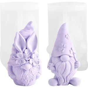 2 stuks siliconen vormen voor Pasen, 3D siliconen gietvormen, haas, doe-het-zelf siliconen vormen, gietvormen, kaarsen, gietvormen, siliconen voor taartdecoratie, zeep, sojawas, kaarsen,