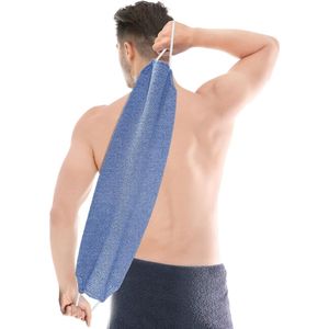 Slijtrugborstel voor bodyscrub, dubbelzijdige badborstel, rugscrubber, natuurlijke douchelichaamsborstel met 2 handgrepen, rugwashulpmiddel voor het verwijderen van dode huid