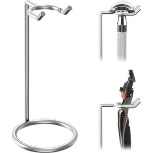 Scheermeshouderstandaard, scheerkwaststandaard Deluxe roestvrijstalen reisscheermeshouder voor heren - 4,8"" (zilver 12 cm