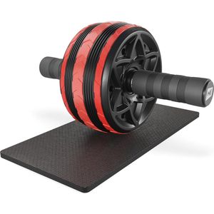 AB Roller met antislip handgrepen, AB Wheel + extra kniemat, buiktrainer - ideaal voor thuis, buikroller voor core-training