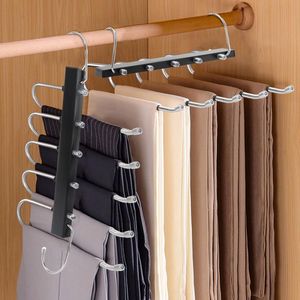 Broekhanger, kleerhanger, ruimtebesparend, 2 stuks, roestvrij staal, opvouwbare kleerhangers, multifunctionele broekhouder, antislip beugel voor broeken, rokken, sjaals, jeans, kleding