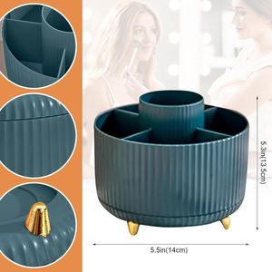 Draaibare cosmetica-organizer, make-up-organizer, oogschaduwkwast, opbergdoos, grote capaciteit, make-upopslag voor dressoir, slaapkamer, badkamer