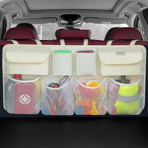 Kofferbakorganizer auto - 3e generatie [dubbele capaciteit] organizer auto, uitgerust met [sterk elastisch net en 4 toverstaf structuur], kofferbaktas, autotas kofferbaktas