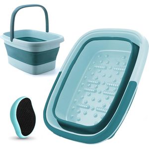 Opvouwbaar voetenbad met massagefunctie, voetenbad met massagefunctie, opvouwbaar draagbaar voetenbad met handvat, perfect voor het weken van voeten en enkels, voetbaden