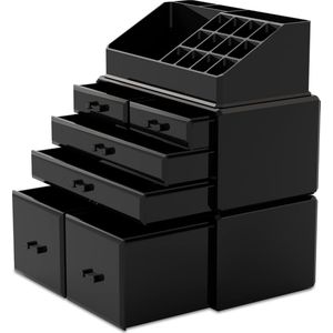 Make-up organizer/cosmetica opbergdoos/make-up opbergdoos met 6 lades in verschillende maten, geschikt voor slaapkamers en badkamers