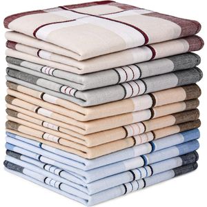 Zakdoeken voor heren, 12 stuks, katoenen stoffen zakdoeken, traditionele zakdoeken, stof, herenzakdoeken, herbruikbaar, 40 cm x 40 cm (A)