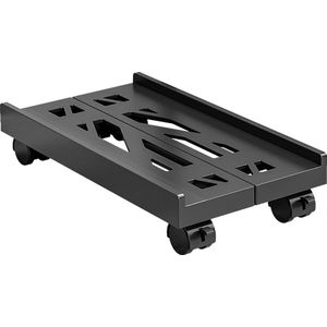 PC standaard, pc houder, pc houder op bureau, pc standaard, computer desktop standaard, universeel verstelbare CPU standaard met wielen (zwart)