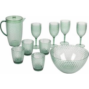 4-delige wijnglazenset, rode wijnglazen, witte wijnglazen voor buiten/tuin, BPA-vrij kunststof, groen