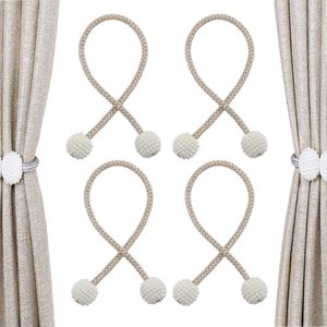 Magnetische parelgordijnriem, gordijnclip, parelgeweven gordijngesp voor woonkamer, thuiskantoor, gordijndecoratieriem, 2 paar
