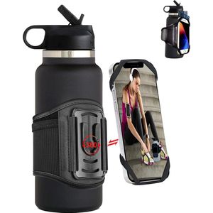 The Gym waterfles accessoires voor vrouwen en mannen waterfles houder voor mobiele telefoon, siliconen / nylon materialen