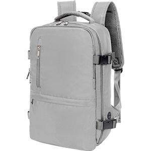 Ryanair Handbagage, 40 x 20 x 25 cm, kleine handbagage, rugzak voor rugzak, handbagage, vliegtuig, reisrugzak met laptopvak, diefstalbestendige tas voor weekend, korte reis, grijs, Casual