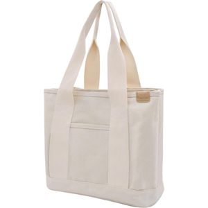 Middelgrote handtas voor dames, canvas, satchel tote bag, schoudertas, shopper voor boeken, dagelijks gebruik, werk