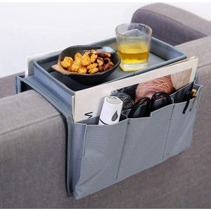 Armleuning Organizer Opvouwbare Bank Butler met Dienblad Caddy Tas Bank Fauteuil TV Afstandsbediening Houder Hangende Bank Dienblad Bank Opbergtas voor Snacks, Drankjes, Tijdschriften, Mobiele Telefoon iPad