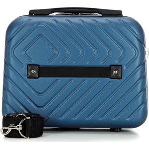 Cube Line Koffer van ABS met geometrisch reliëf, zwenkwielen, telescopisch handvat, combinatieslot, donkerblauw