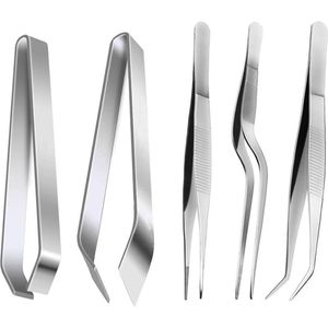 keukenpincet, 5-delige kookpincet, roestvrijstalen bottentang voor vis, omkeerbaar pincet, visgratentang, vleespincet, bottentang voor eend, kip, varkenshaar