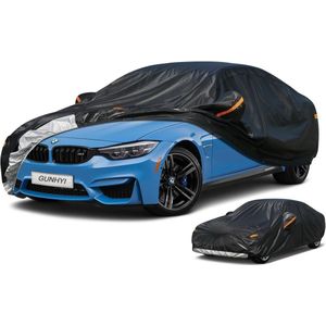 Autohoes, waterdicht en ademend, dekzeil voor buiten, met 7 lagen materiaal ter bescherming van regen, sneeuw, zon in de winter. Volledige garage, autozeil voor sedan (470 tot 490 cm) 3XL