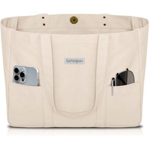 Canvas Tote Bag dames handtas grote shopper tassen schoudertas met laptopvak