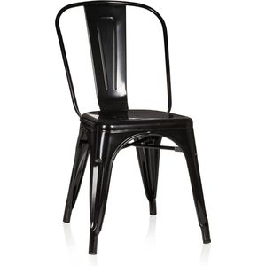 bistrostoel Vantaggio Comfort metalen zwarte stoel in industrieel design, stapelbaar