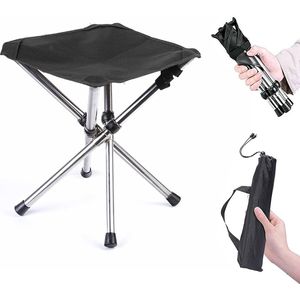 Draagbare lichte klapkruk, campingstoel, opvouwbare outdoor kruk, ultralichte campingkruk, outdoor kruk, campingkruk voor camping, outdoor, concerten, vissen, wandelen (groot)