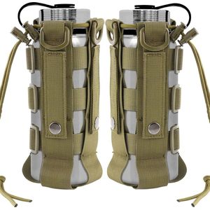 2 stuks tactische flessenhouder militaire drinkfles zak drinkfles houder voor outdoor wandelen kamperen trekking 1000D nylon