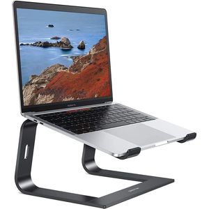 Laptopstandaard, notebookstandaard met ventilatie, universele pc-verhoger Ergonomische laptophouder aluminium voor laptops van 10-16 inch, zoals zwart