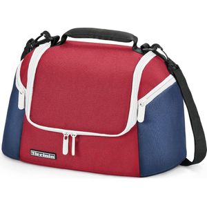 Koeltas Lunchtas voor heren en dames Lunchtas Thermische tas Picknicktas Geïsoleerde tas met 2 vakken met ritssluiting voor Volwassenen voor Kantoorwerk Picknick Rood Blauw