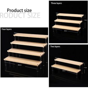 Houten display standaard sieraden display riser 3 dieren hout gegradueerd display rek cupcakes stand tafelrek voor figuren sieraden cupcakes dessert lippenstift nagellak kast 30x8cm