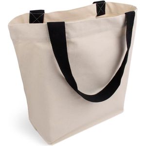 Stijlvolle ruime draagtas met binnenzak en ritssluiting, katoenen tas, stoffen tas, shopper, handtas met grote bodem
