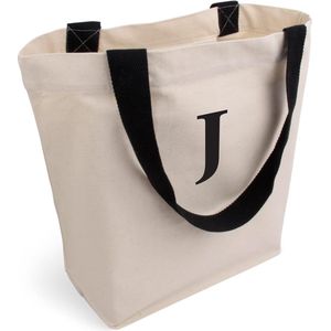 Ruime, stijlvolle tas, met binnenzak en ritssluiting, katoenen tas, shopper met grote bodem