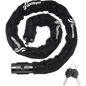 Fietsslot Hoge veiligheid kettingslot 100 cm lang met 8 mm sterke hoogwaardige fietssloten Gehard staal Anti-diefstal slot voor motorfiets/wiel/deur/hek/grill 2 sleutels