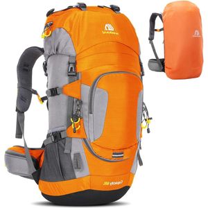 Backpack Rugzak Trekkingrugzak 60L Heren Dames Wandelrugzak Waterdicht met regenhoes voor bergbeklimmen, klimmen, trekking, sport, reizen, kamperen