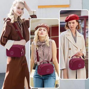 Kleine schoudertas voor dames, waterdicht, nylon, crossbody tas voor dames, met meerdere zakken, stijlvolle handtas voor dames, schoudertas met afneembare schouderriem