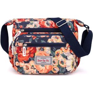 Crossbody handtas voor dames: schoudertas met meerdere vakken, nylon waterdichte reishandtas voor waterfles, telefoon, winkelen, wandelen, dagelijks gebruik, oranje