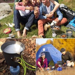 Camping serviesset picknick pot outdoor kookgerei van aluminium camping pannen voor 2 personen opvouwbaar bestek mini campingkoker voor wandelen