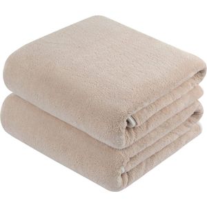 Microvezelbadhanddoek groot XXL 76 cm x 152 cm 2 stuks badhanddoeken sneldrogend en pluisvrij douchehanddoek saunahanddoeken zachte en absorberende handdoeken beige