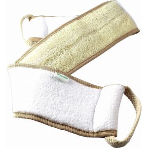 Hoogwaardige lufaspons rugborstel lichaamsborstel badborstel rug riem scrubber voor rug met 100% luffavezel natuurlijke massageborstel cellulitis scrub lichaam
