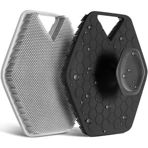 Lichaamsborstel, 2 stuks, siliconen lichaamsborstel, gezichtsscrubber, lichaamsscrubber, natte en droge borstel met handvat voor douche, doucheborstel, cellulitisborstel, siliconen loofah voor dames, heren