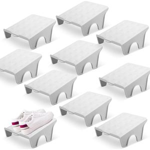 10 stuks schoenstapelaars, antislip schoensleuven, dubbellaags schoenenrek, organizer, schoenen, opbergkast, schoenenorganizer, ruimtebesparende opslag, schoenenrek voor thuis, woonkamer