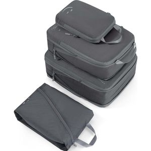 Compressie Kofferorganizer Packing Cubes Packing Cubes Lichtgewicht bagage-opbergzakken Kledingzakken Packing Cubes Packing Bags (grijs, 4 stuks, dun)