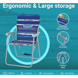 Klapstoel Lichtgewicht Draagbare Campingstoel Opvouwbaar Sterk Stabiel Duurzaam voor Tuin Balkon en Festival Buiten als Visstoel Campingstoel Max. Draagvermogen tot 136 kg (300 Lbs)