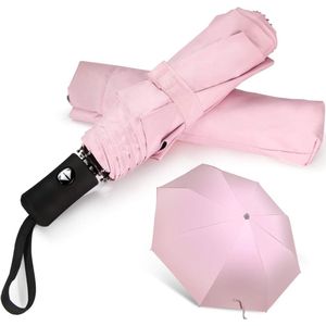 Reisparaplu Opvouwbare compacte automatisch openende en sluitende parasol met hoes