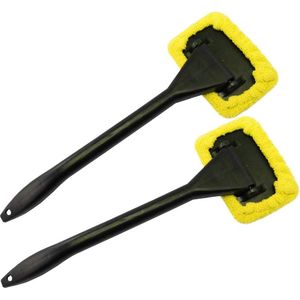 2 x ruitenreiniger met microvezelpad voor het reinigen van de voorruit - draaibaar (2 stuks - microvezelpad)