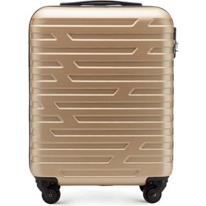 ABS handbagagekoffer, stabiele trolley, reiskoffer, 54 x 39 x 23 cm, 2,8 kg, 38 liter, zwart, goud